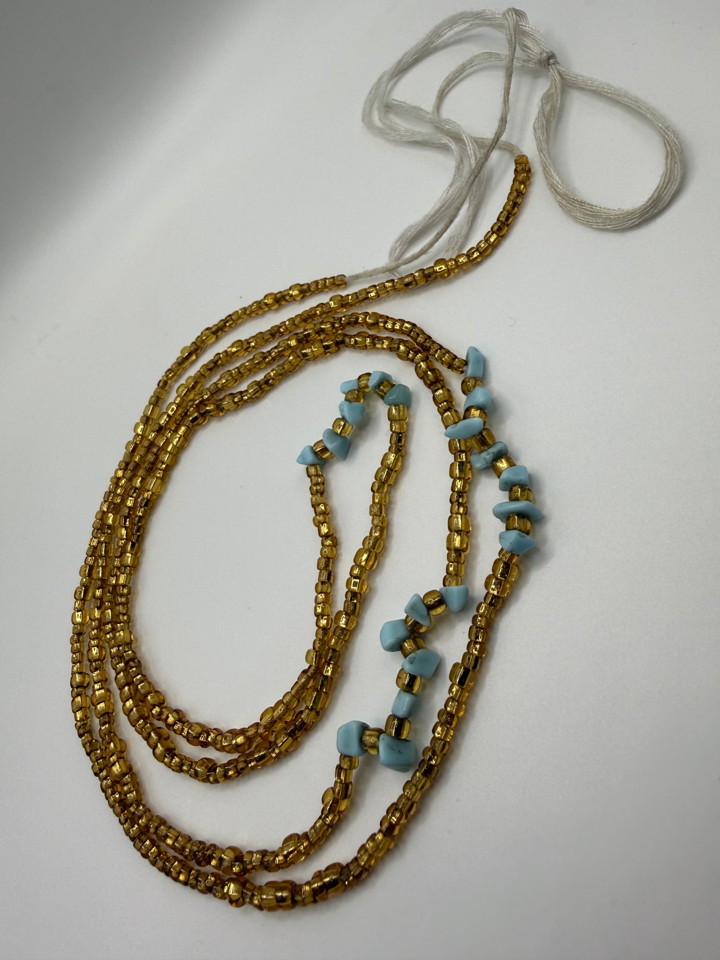 Blue Water Waist Beads