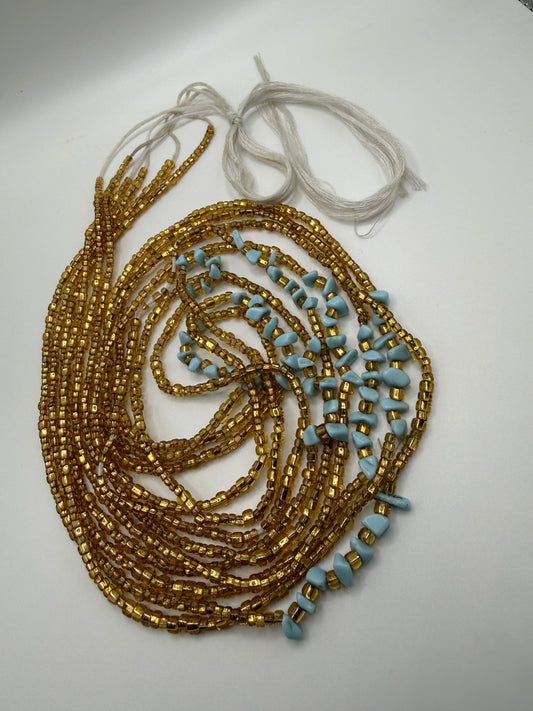 Blue Water Waist Beads